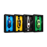 1:32 die-cast model car with display frame – all colours