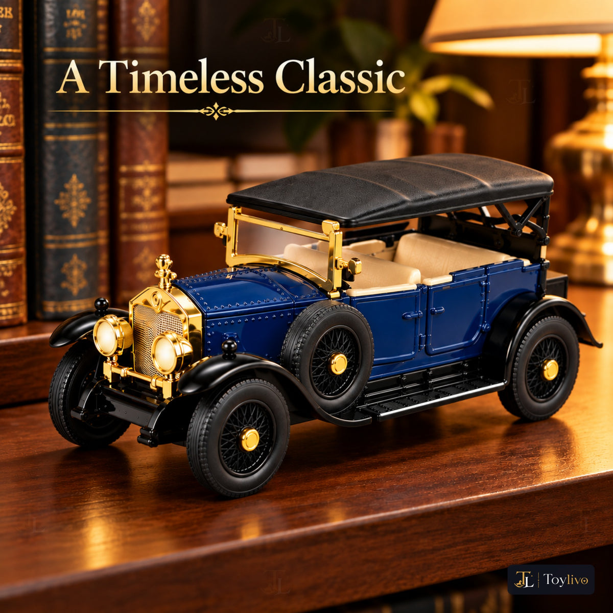 1:32 die-cast vintage open-tourer model – blue – Lifestyle