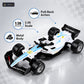 1:36 die-cast formula racing car model – white – Key features