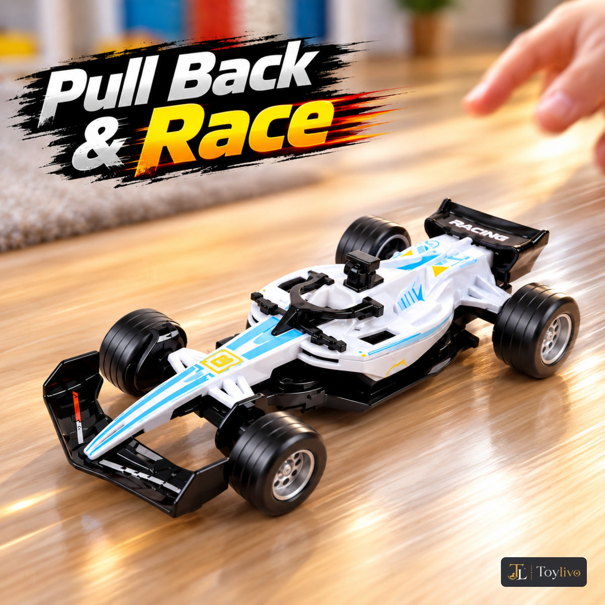 1:36 die-cast formula racing car model – white – Lifestyle