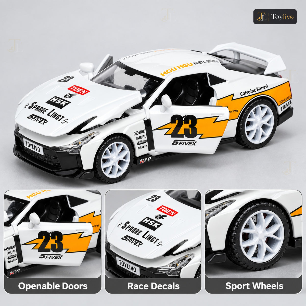 1:32 Die-Cast Racing Sports Car – features