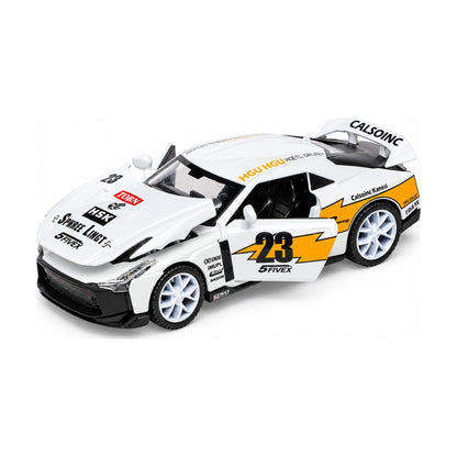 1:32 Die-Cast Racing Sports Car – white orange