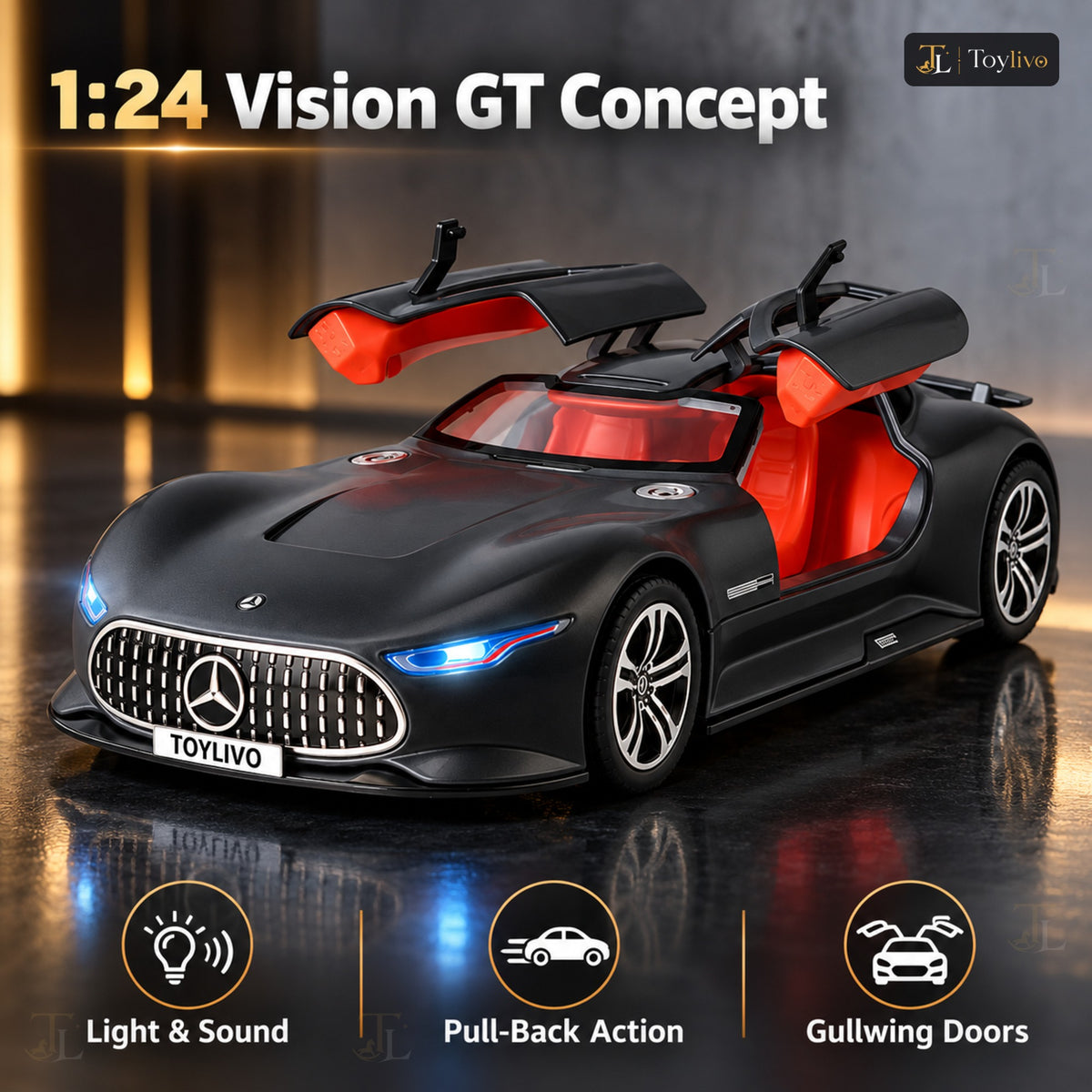 1:24 Die-Cast Mercedes AMG Vision GT – features