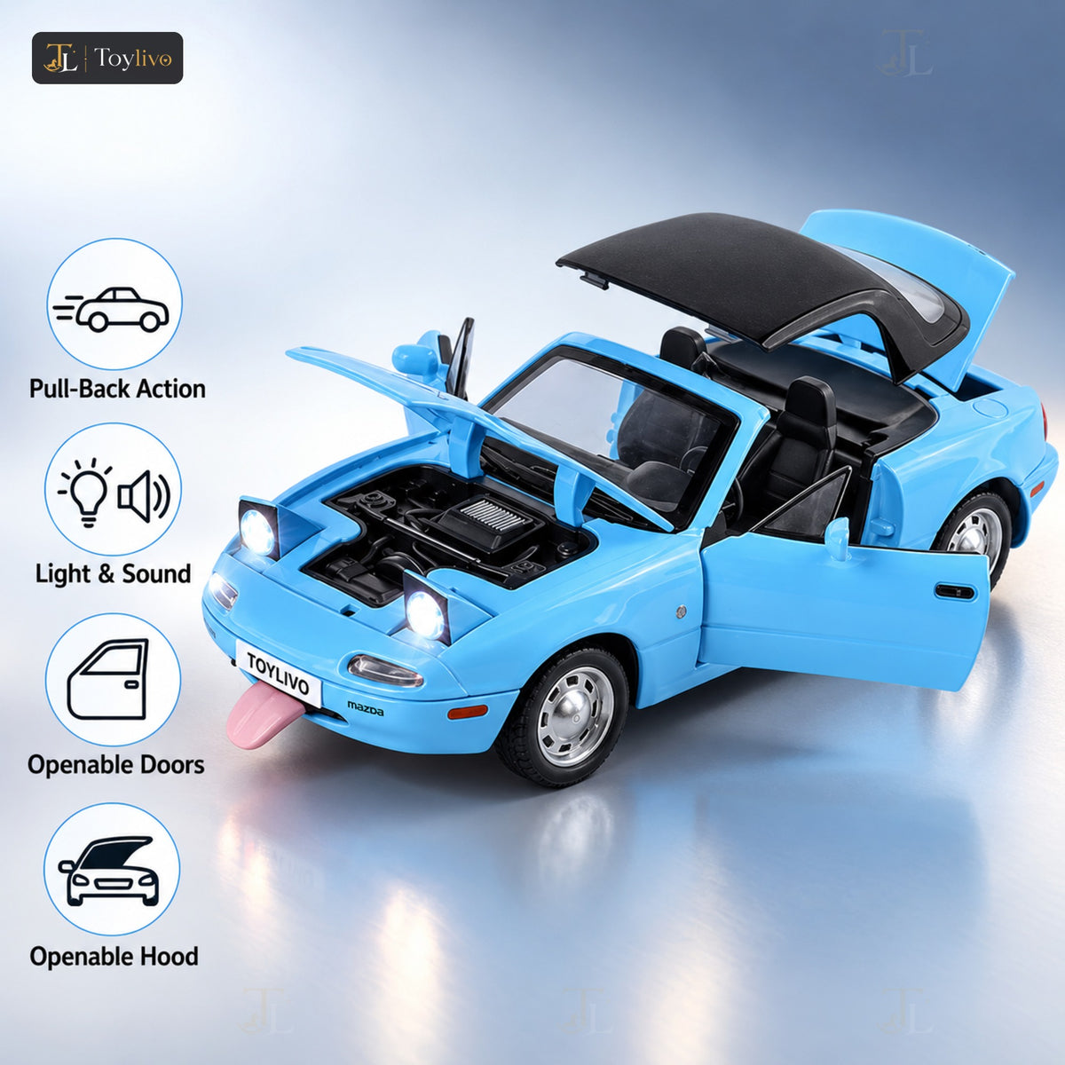 1:24 Die-Cast Mazda MX-5 Convertible – features