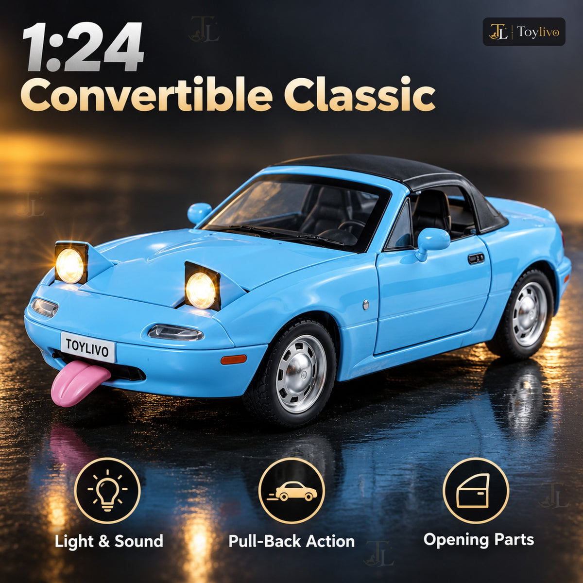 1:24 Die-Cast Mazda MX-5 Convertible – features