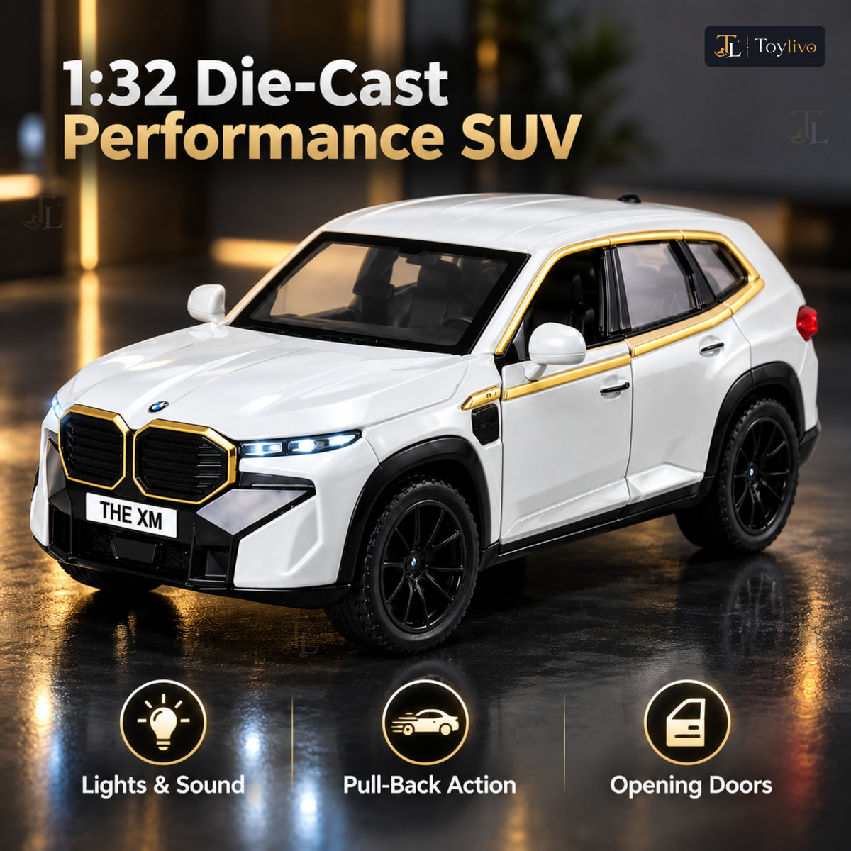 1:32 die-cast performance SUV model – features