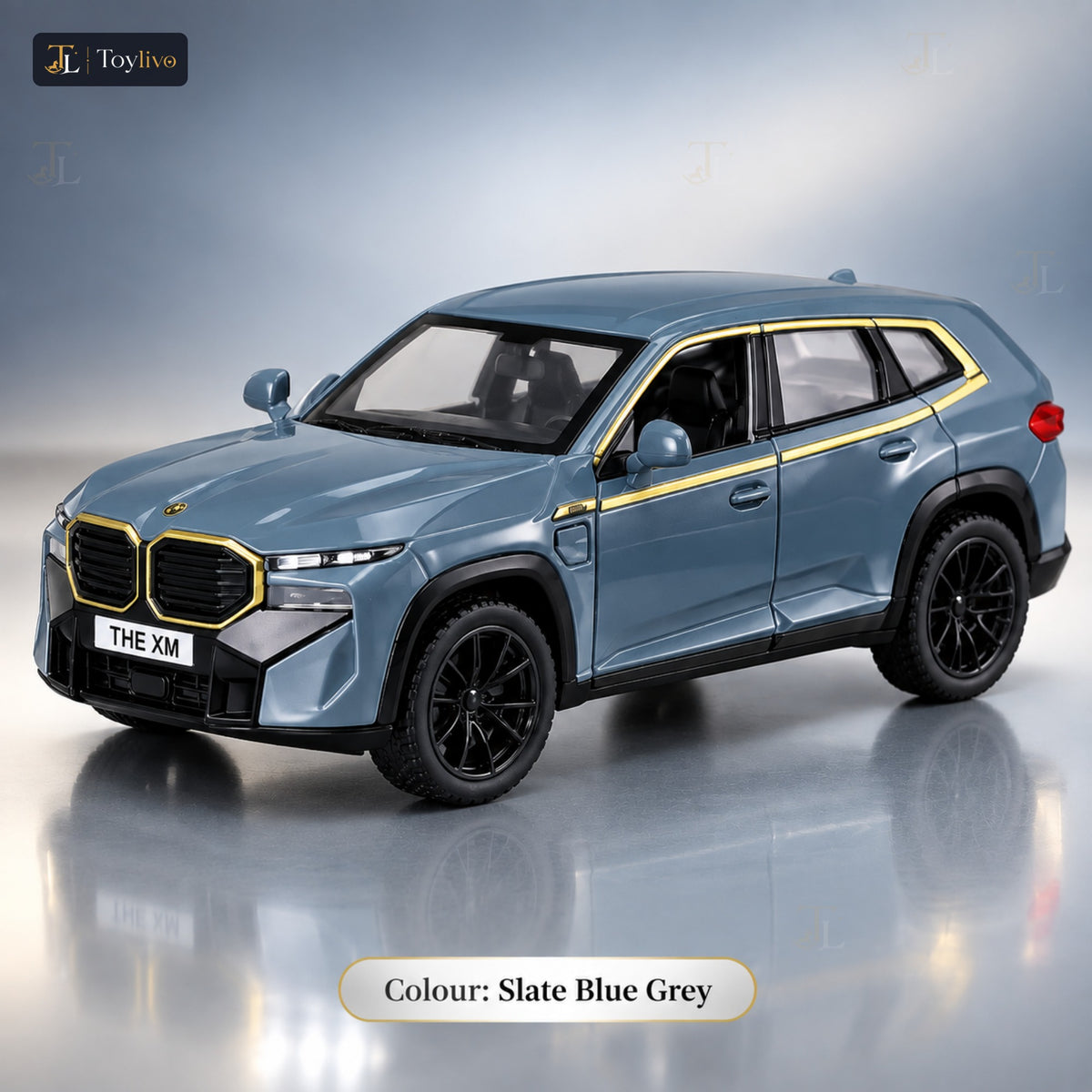 1:32 die-cast performance SUV model – slate blue grey