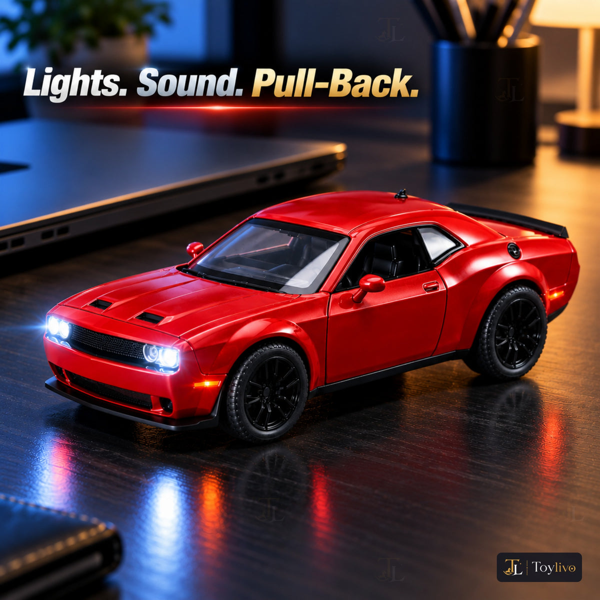 1:32 die-cast muscle coupé model – red – Lifestyle