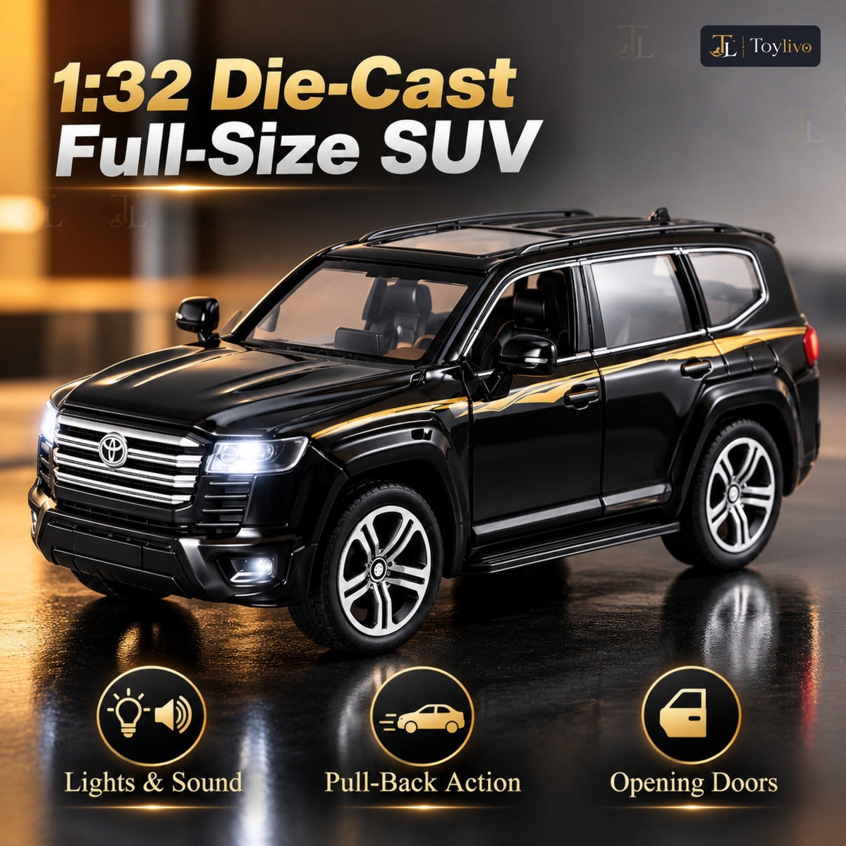 1:32 die-cast full-size SUV model – features