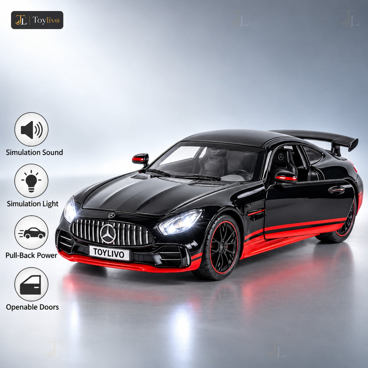 1:24 Die-Cast Mercedes AMG GT Sports Car – features
