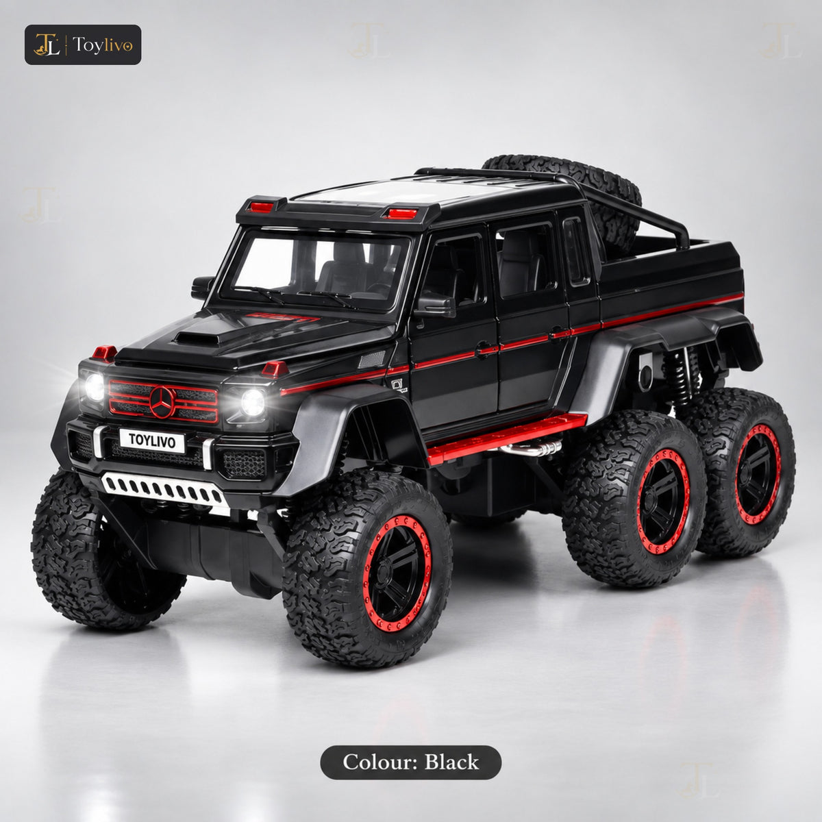 1:22 Die-Cast 6x6 G-Wagon Off-Road Truck – black