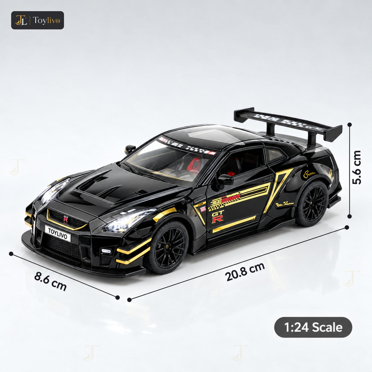 1:24 Die-Cast Nissan GT-R Racing Car – features