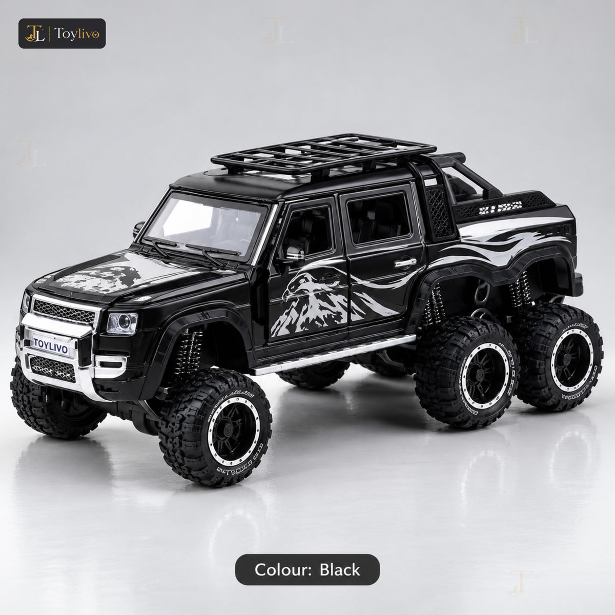 1:24 Die-Cast 6x6 Off-Road SUV – black