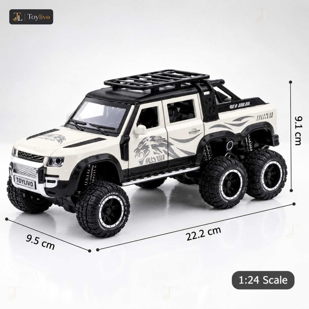 1:24 Die-Cast 6x6 Off-Road SUV – features