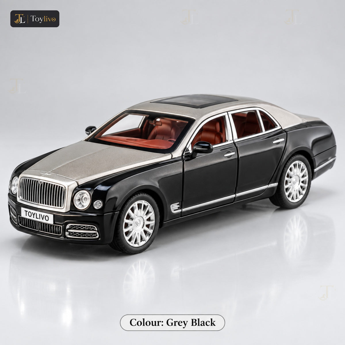 1:24 Die-Cast Luxury Sedan – grey black
