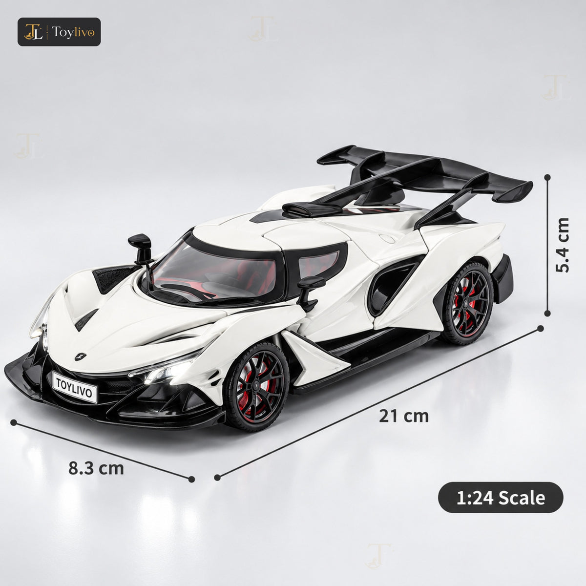 1:24 Die-Cast Hypercar with Smoke Effect – features