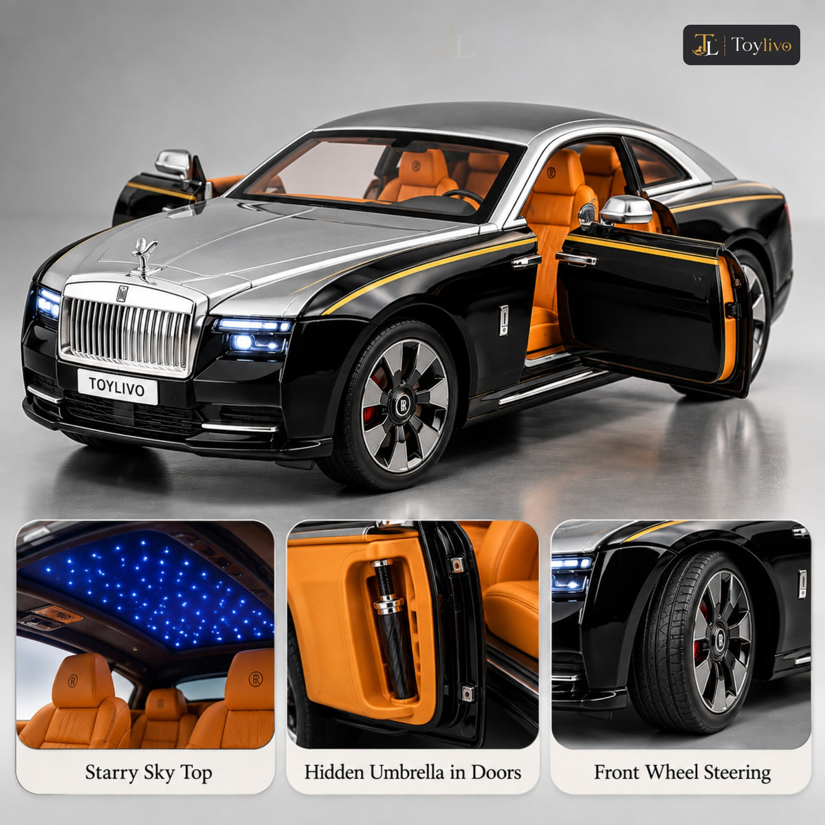 1:24 Die-Cast Rolls Royce Luxury Car Model – features