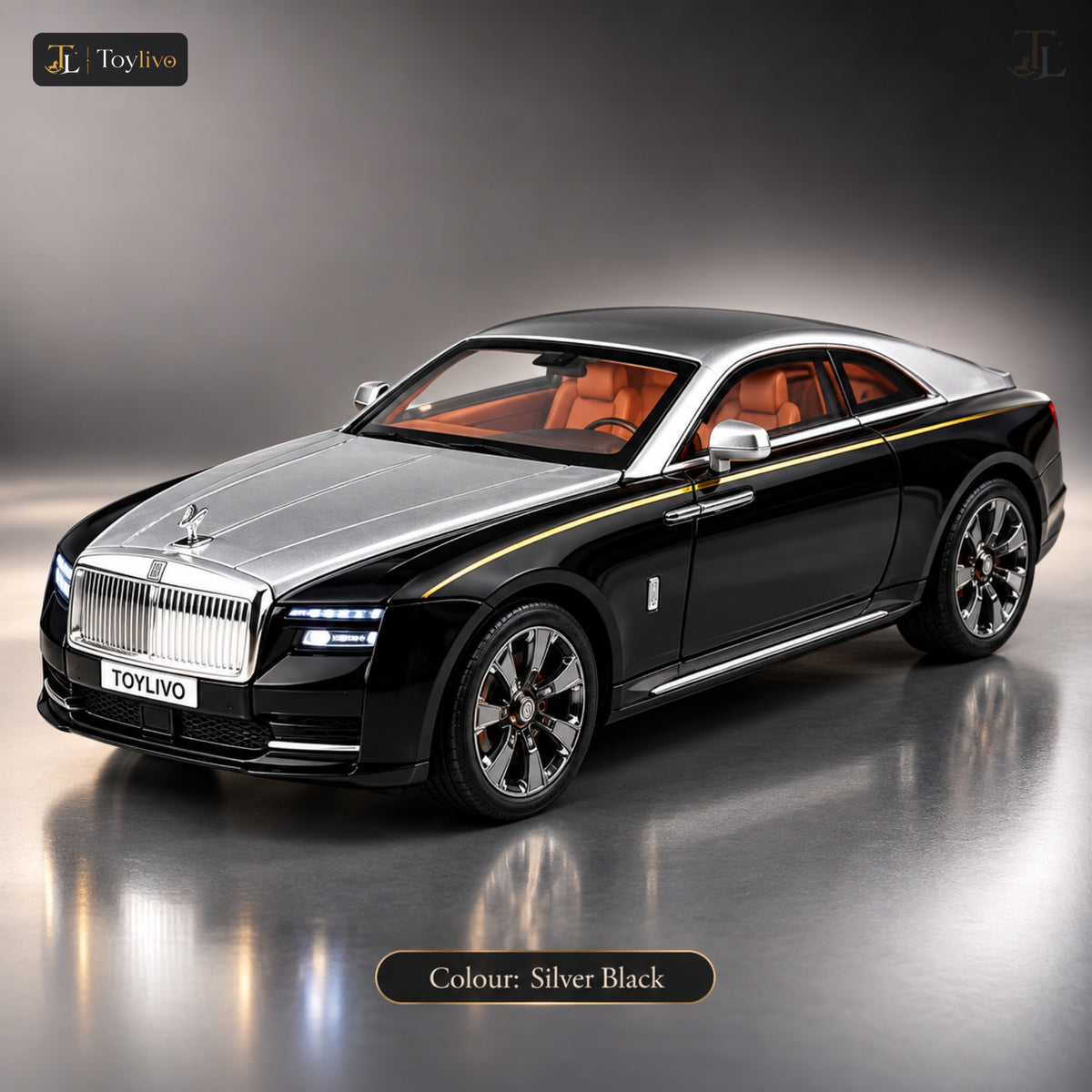 1:24 Die-Cast Rolls Royce Luxury Car Model – silver black