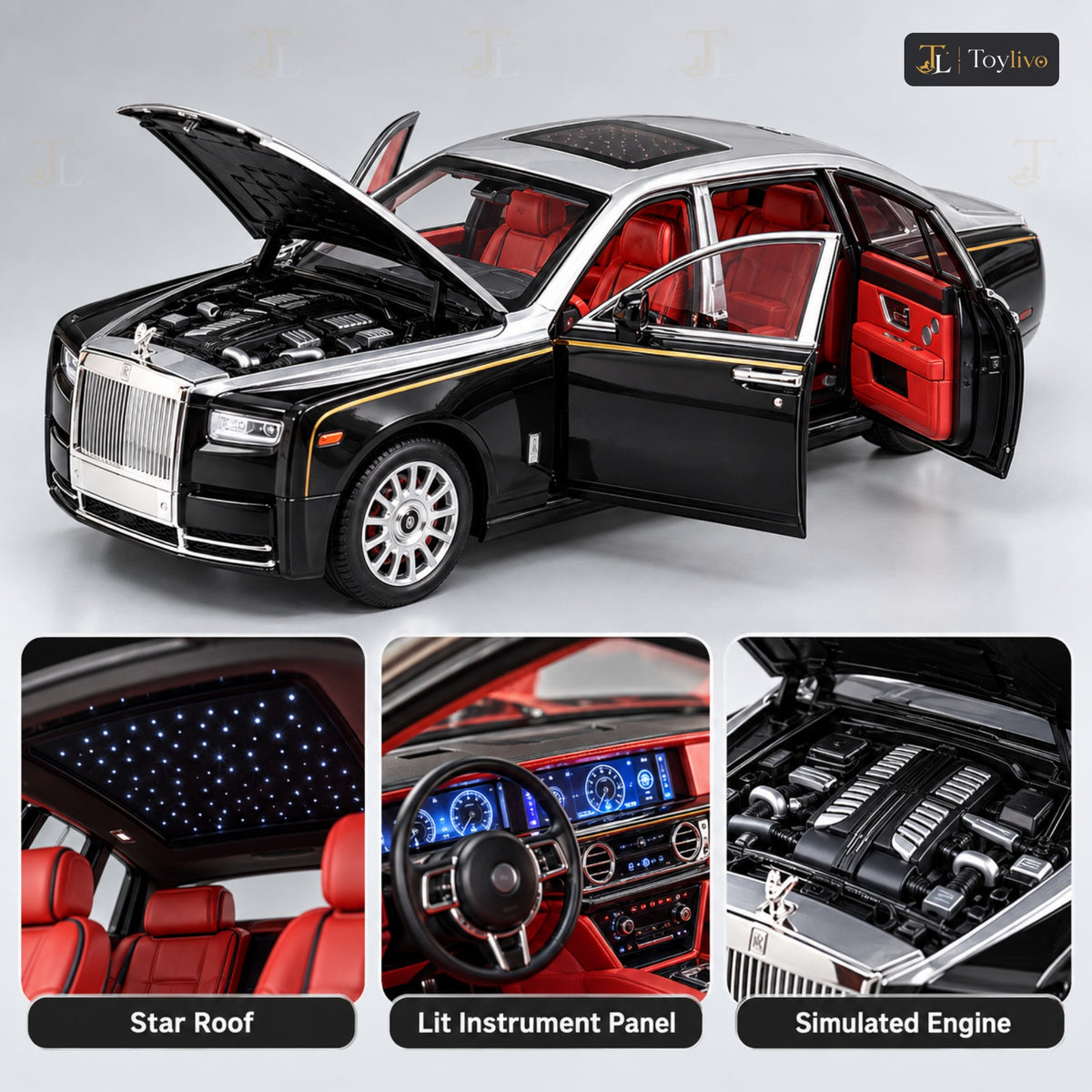 1:18 die-cast Rolls Royce luxury car model – features