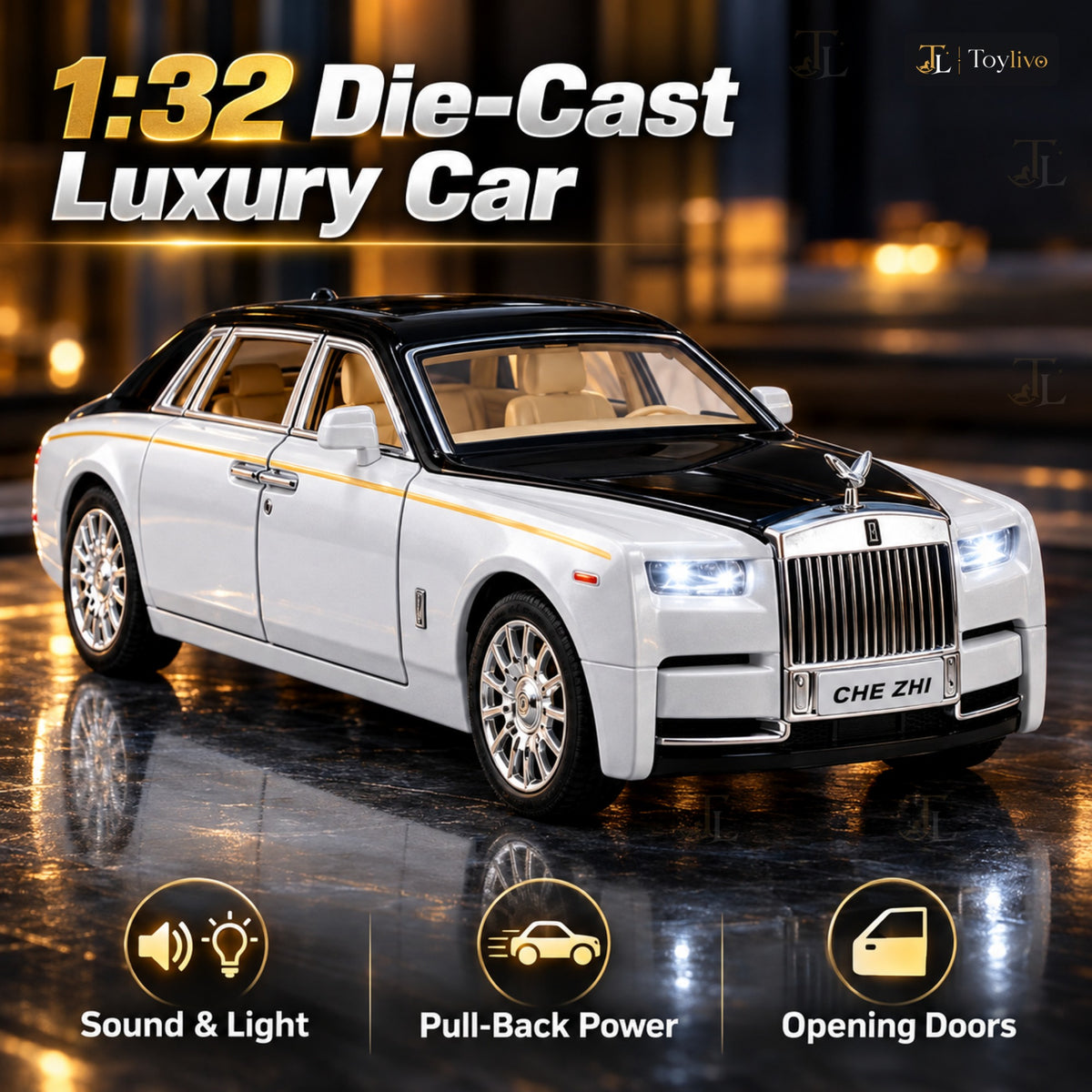 1:32 die-cast Rolls Royce luxury car – features