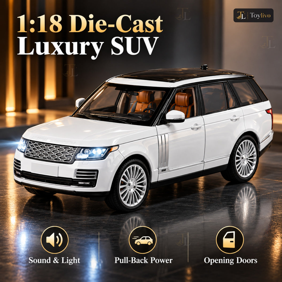 1:18 die-cast Range Rover SUV model – features
