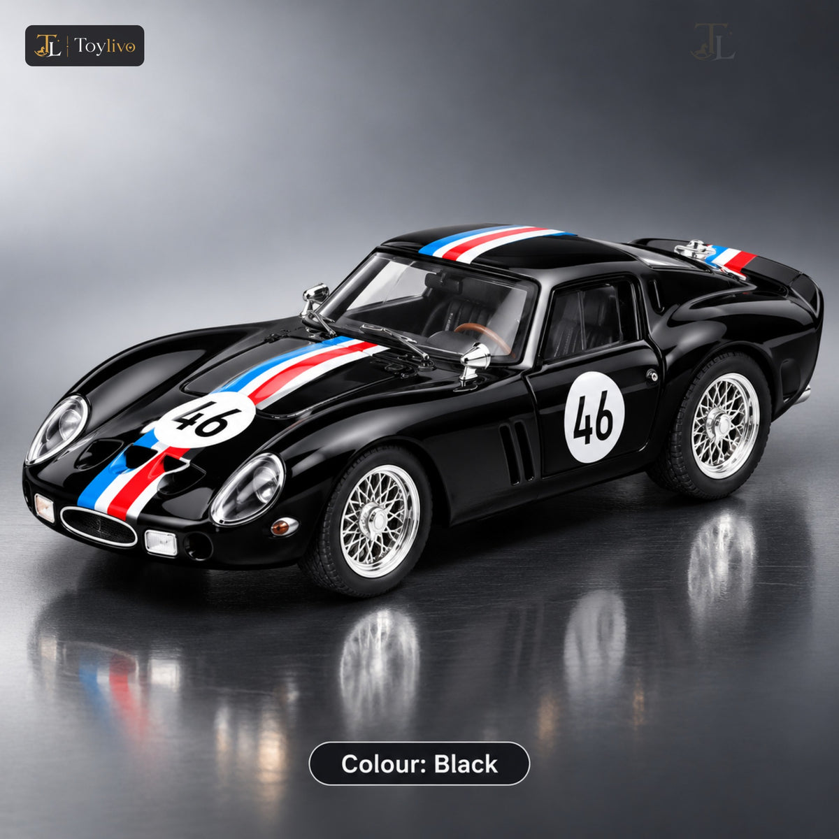 1:32 Die-Cast Classic Race Car Model – black