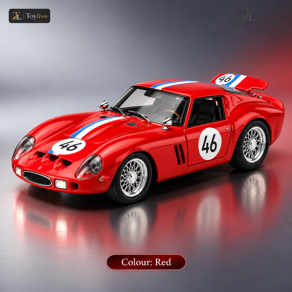 1:32 Die-Cast Classic Race Car Model – red