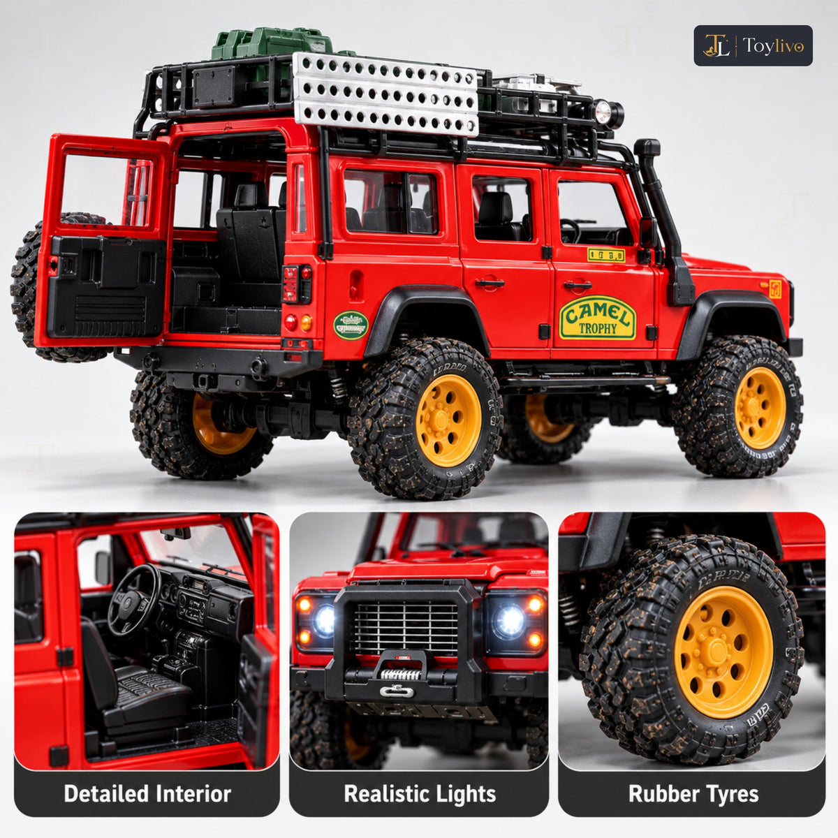 1:24 die-cast off-road expedition vehicle – red – Details and close-ups
