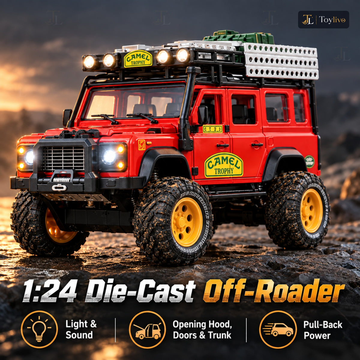 1:24 die-cast off-road expedition vehicle – red – Benefits
