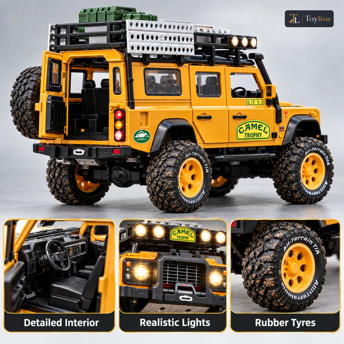 1:24 die-cast off-road expedition vehicle – yellow – Details and close-ups