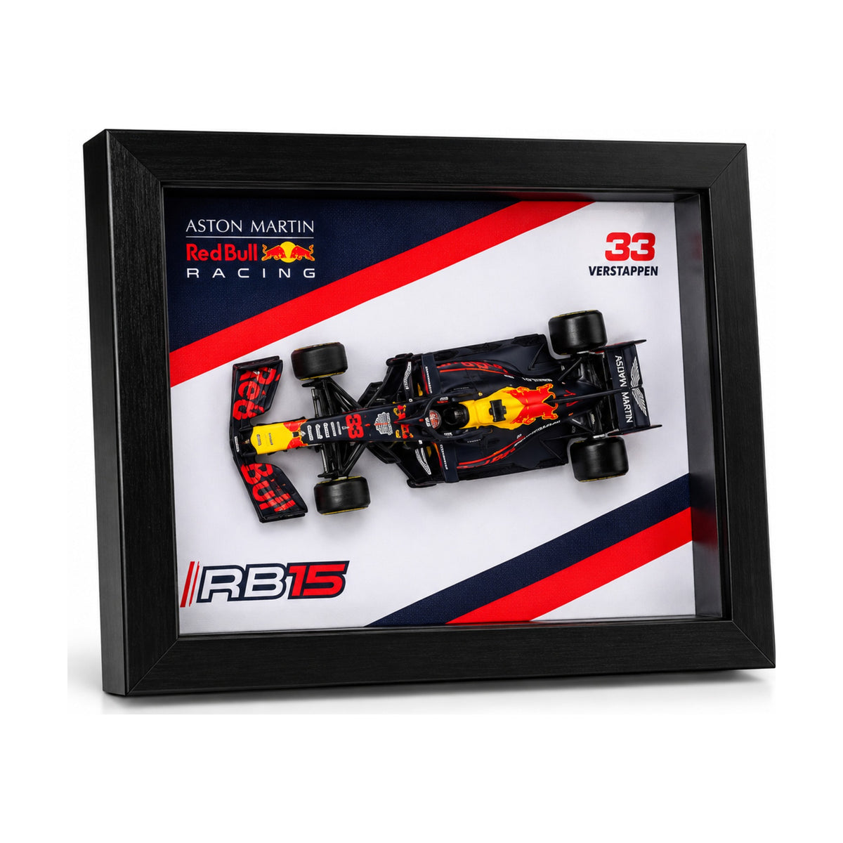 1:43 die-cast F1 car model with display frame – blue