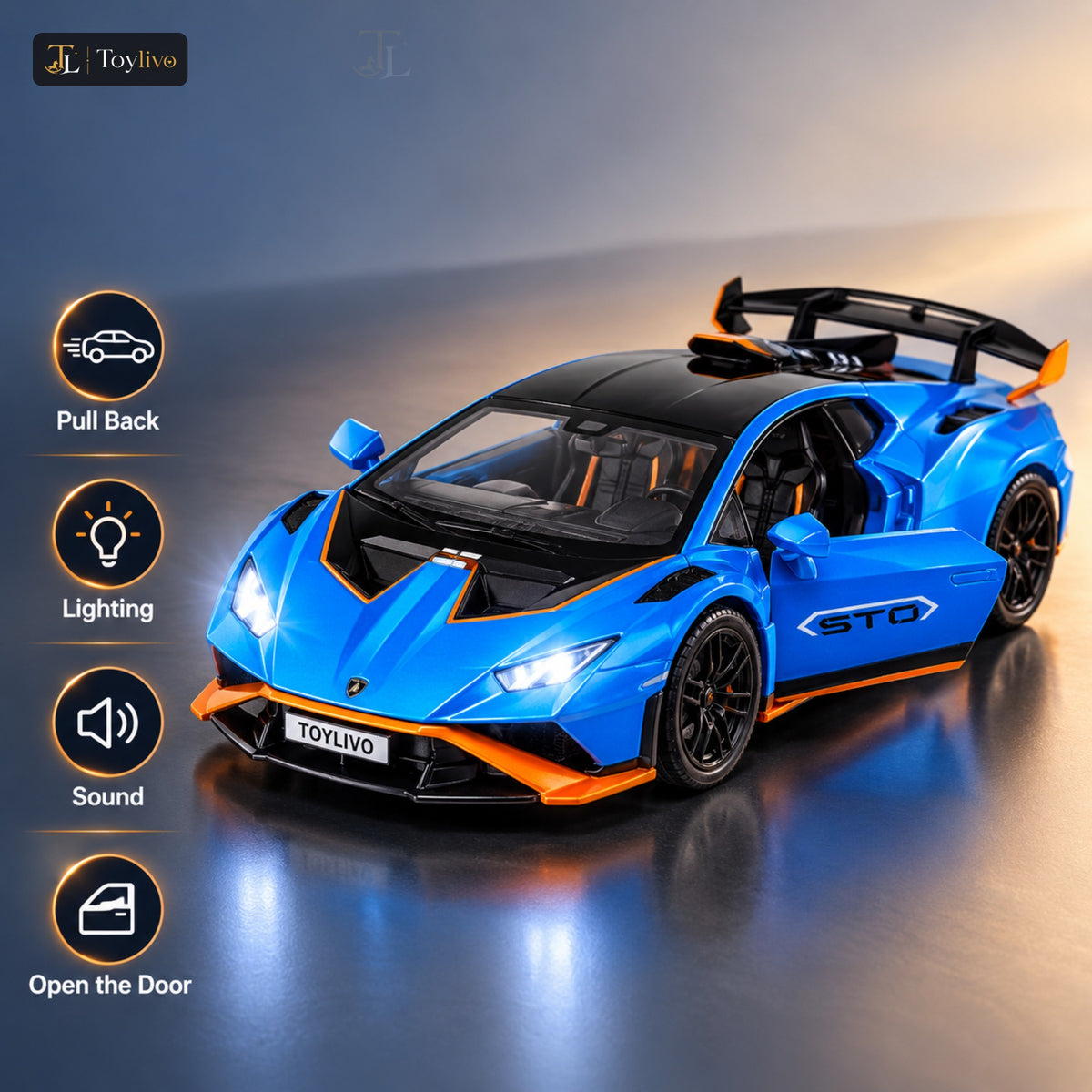 1:24 Die-Cast Huracan Style Sports Car – features