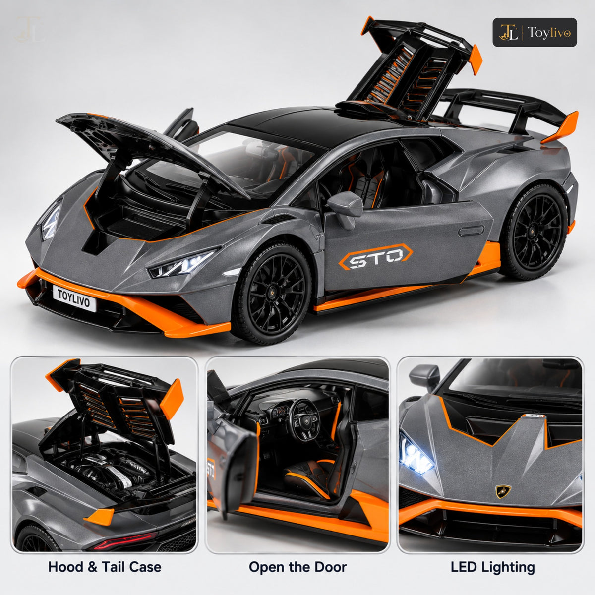 1:24 Die-Cast Huracan Style Sports Car – features