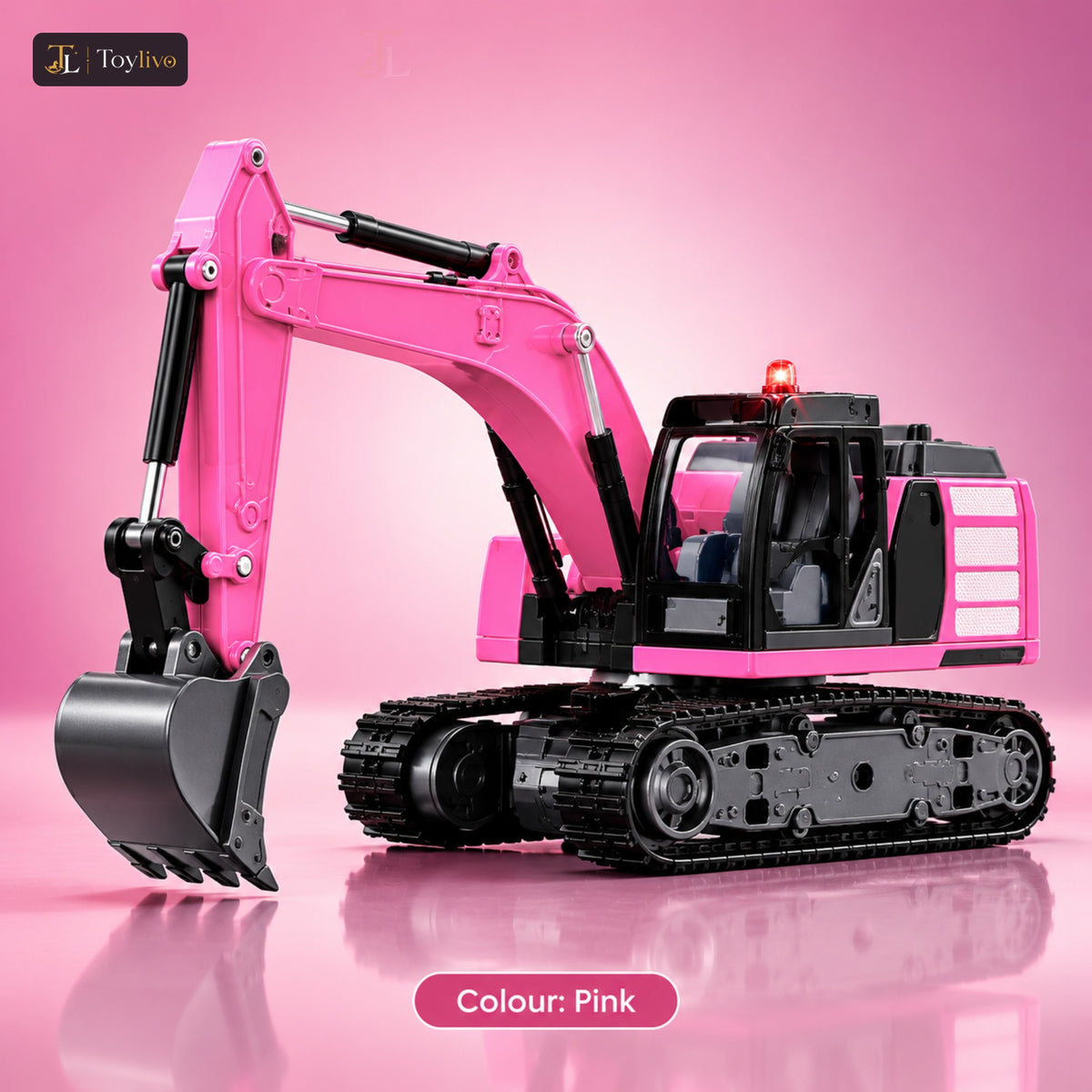 2.4GHz Remote Control Mini Excavator – pink