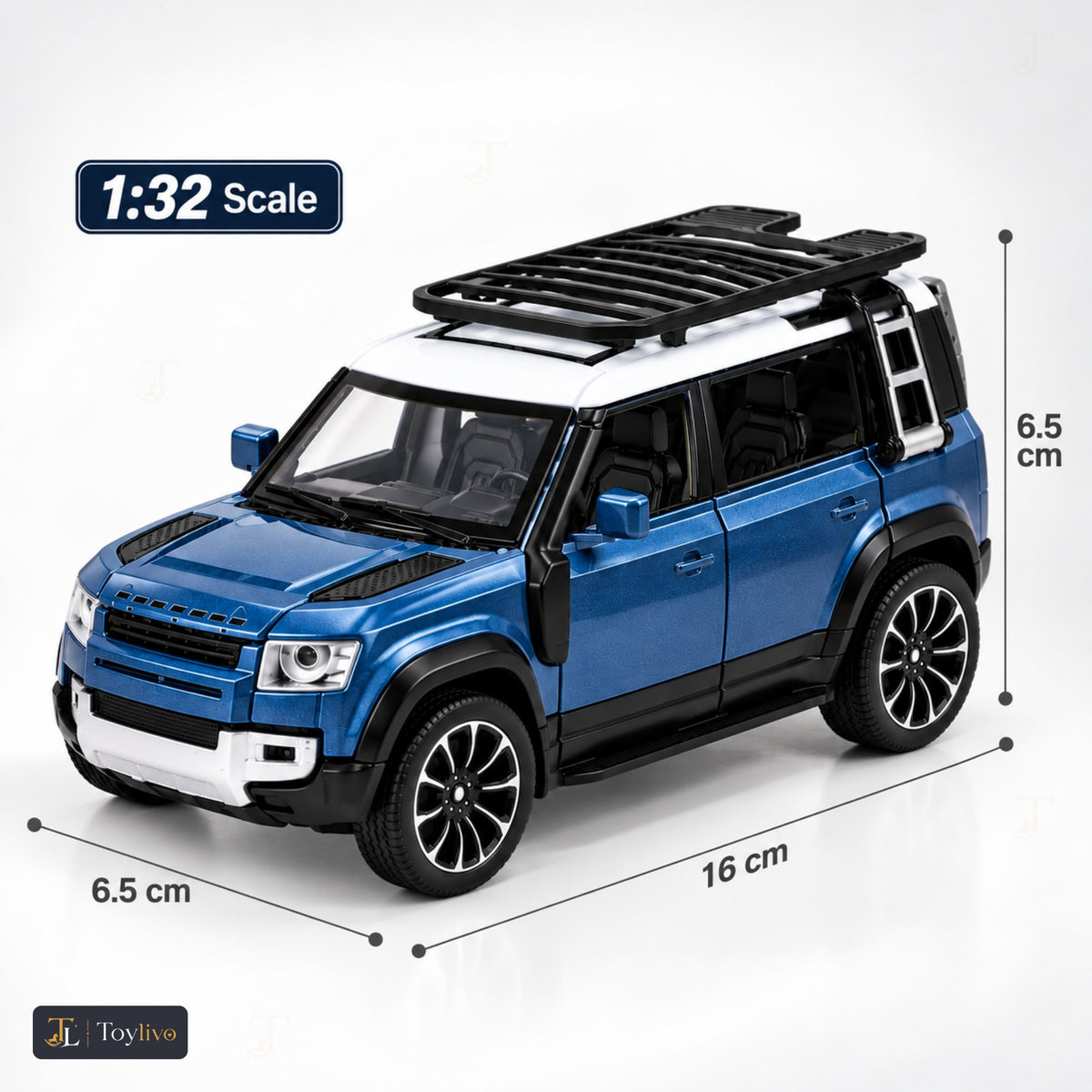 1:32 die-cast off-road SUV model – blue – Size