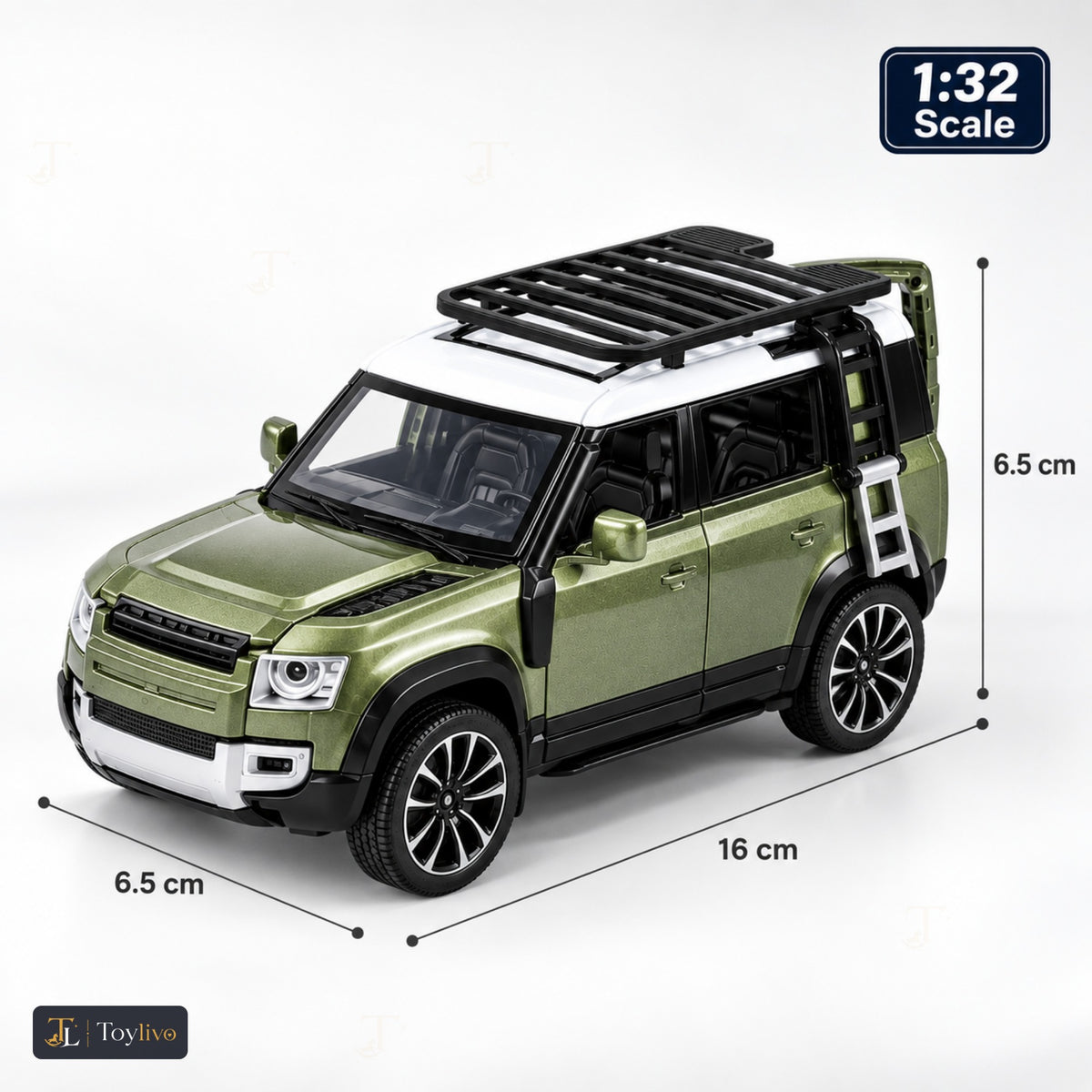 1:32 die-cast off-road SUV model – green – Size
