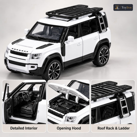 1:32 die-cast off-road SUV model – white – Details and close-ups