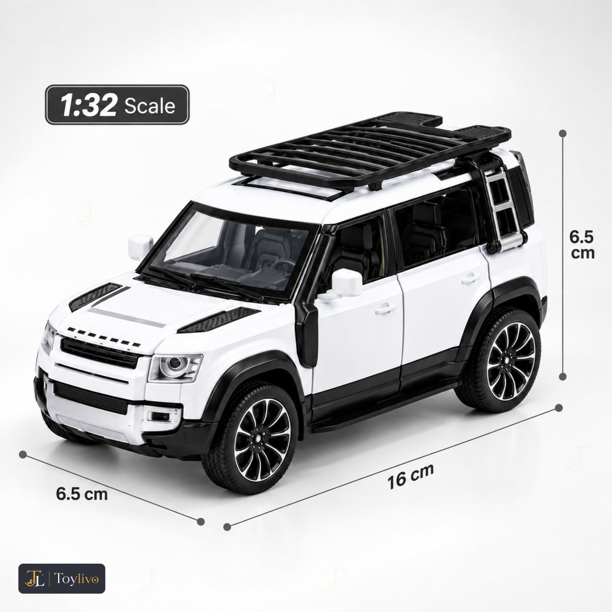 1:32 die-cast off-road SUV model – white – Size