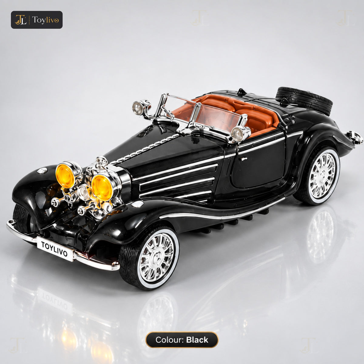 1:32 Die-Cast Mercedes 500K Vintage Car Model – black