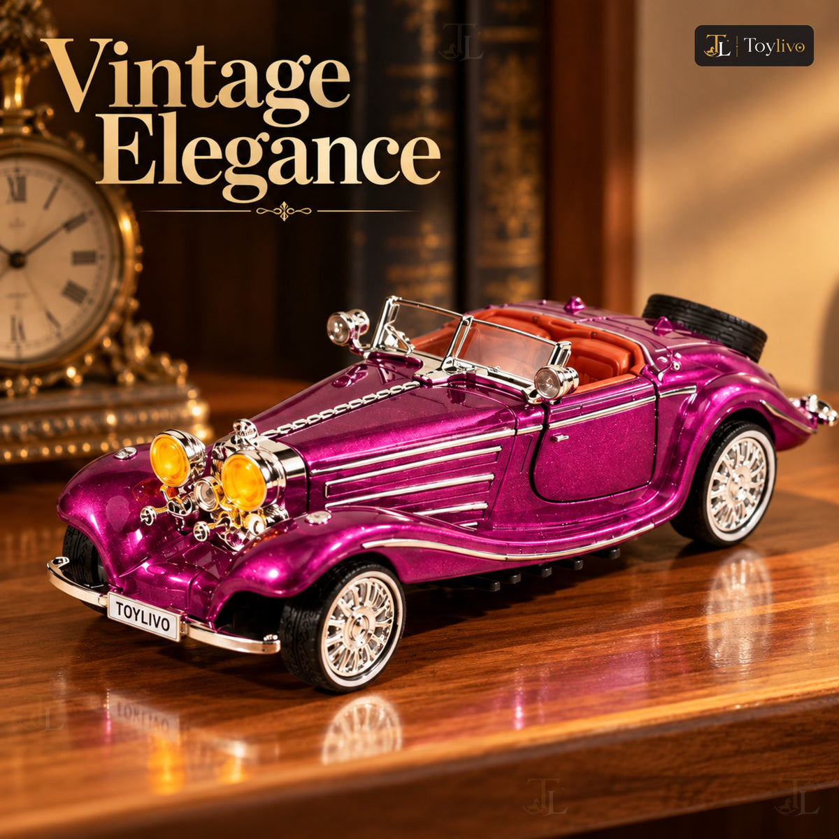 1:32 Die-Cast Mercedes 500K Vintage Car Model – features