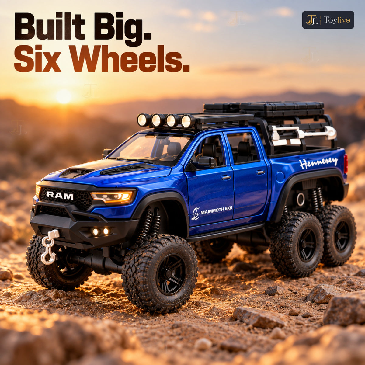 1:32 die-cast 6x6 off-road pickup truck model – features