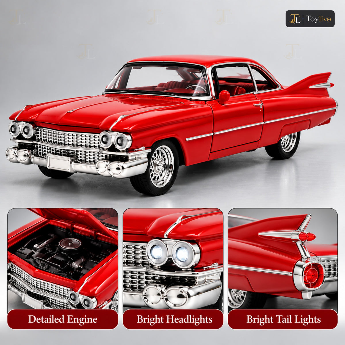 1:32 die-cast Cadillac classic car model – features