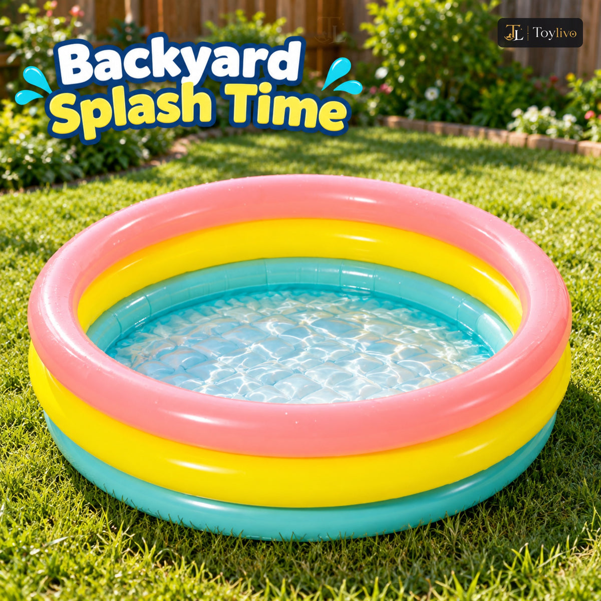 Intex Sunset Glow 3-Ring Baby Pool (Medium) – features