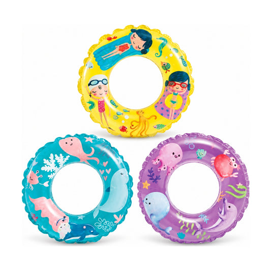 Intex Transparent Printed Swim Ring – all colours