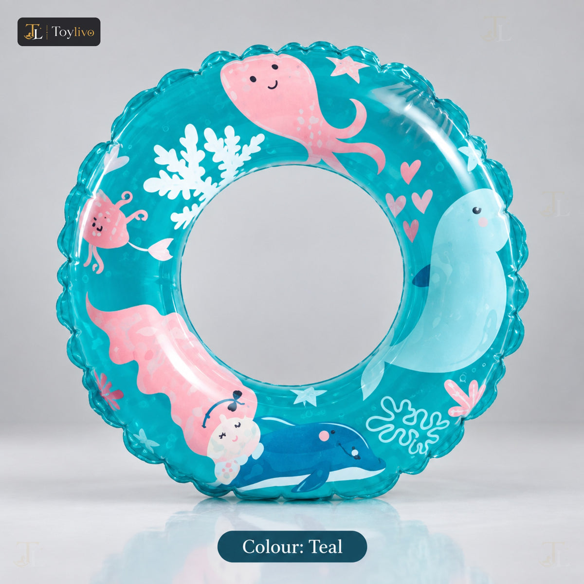 Intex Transparent Printed Swim Ring – teal