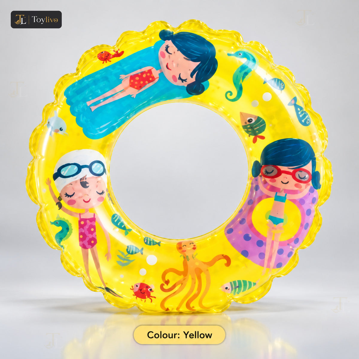 Intex Transparent Printed Swim Ring – yellow