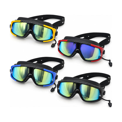 Wide View Mirror Swimming Goggles with Case – all colours