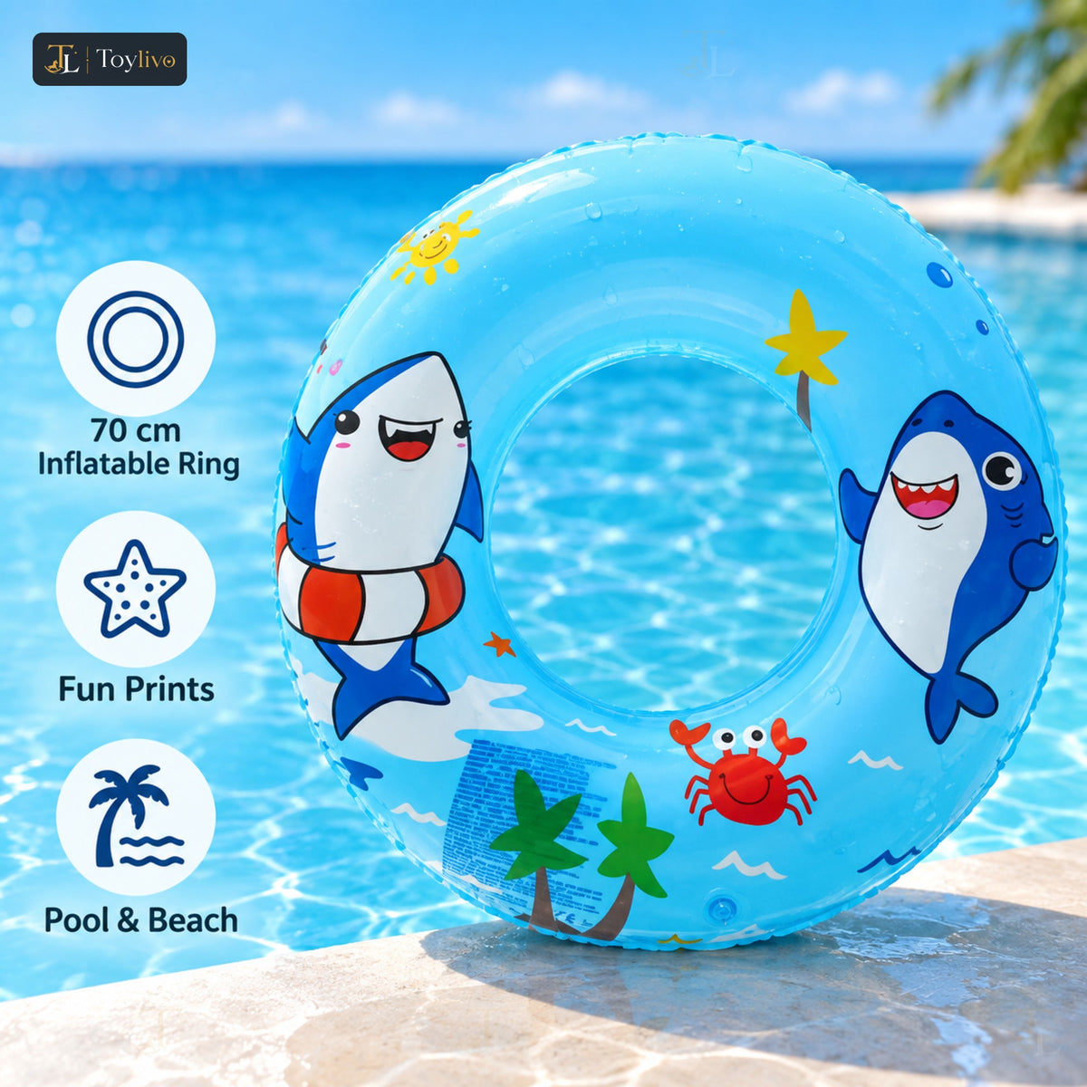 Printed Swimming Ring for Kids (70 cm) – features