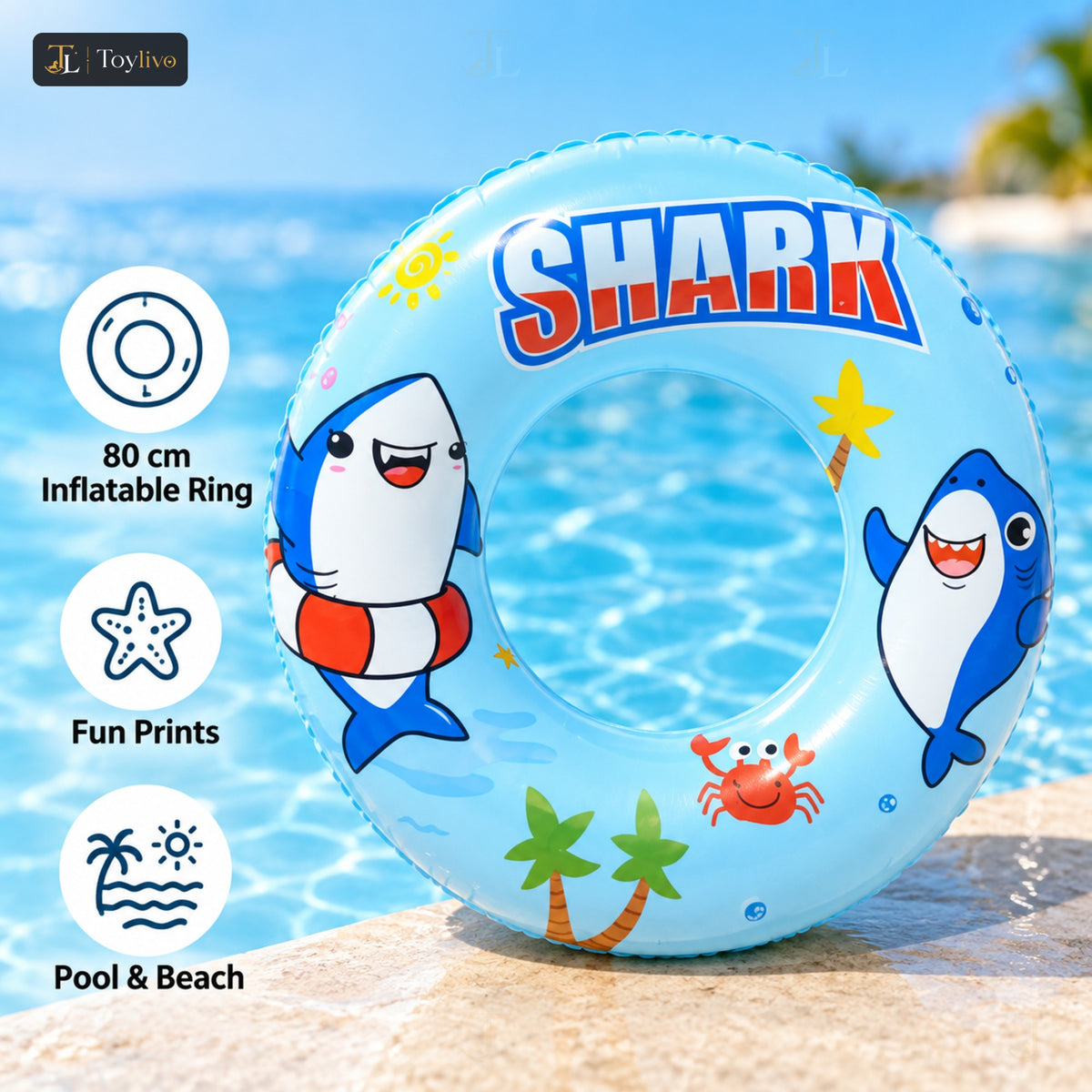 Printed Swimming Ring for Kids (80 cm) – features