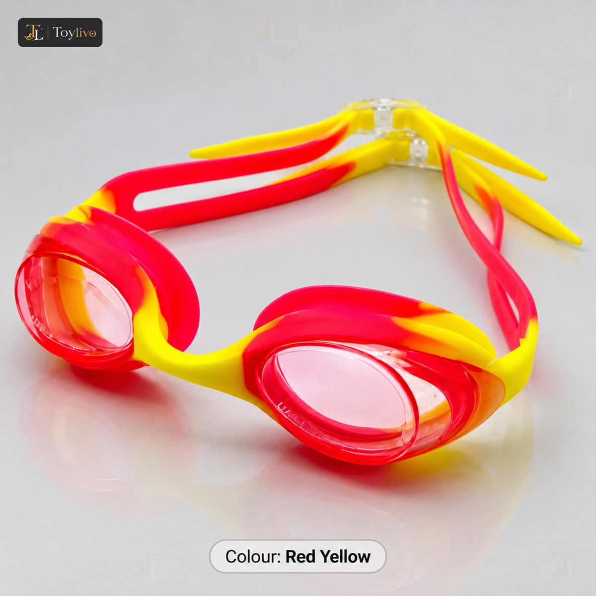Kids Swimming Goggles with Case - Md1130 – red yellow